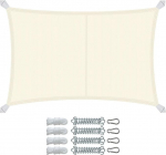 VOUNOT&reg; Ristk&uuml;likukujuline markiis koos kinnituskomplektiga, veekindel p&auml;ikesekaitse, ilmastikukindel, r&otilde;dule, aeda, terrassile, 3 x 4 m, beež