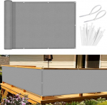 Sunnylaxx r&otilde;du privaatsusekraan, r&otilde;dukate, 100 x 600 cm, tuulekaitse, l&auml;bipaistmatu r&otilde;dukate, 160 g/m&sup2; pol&uuml;ester (PES), tuule- ja UV-kaitse, aasade ja kaablikinnitustega, helehall.