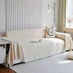 Treer Chenille kangast diivanitekk, Jacquard &uuml;hev&auml;rviline diivanitekk, 1, 2, 3, 4-kohaline diivanitekk, L-kujuline / nurgakate, vooditekk, voodiplaat (beež, 180 x 230 cm)