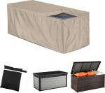 UCARE Outdoor Deck Box Cover, t&otilde;mblukuga kate, veekindel 420D Oxfordi kate, hoiukonteiner, UV-kaitsekate, ristk&uuml;likukujuline (beež, L: 158 x 81 x 71 cm)