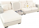 EURHOWING Universal Sectional Diivan Cover, Stretch Sectional Diivan Covers, padjad Slipcovers asendamine, Anti Slip L kuju Diivan Covers, Chaise Lounge Diivan Slipcover, Chaise Cover, valge