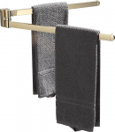 BGL Gold Stainless Steel Wall Mounted Towel Rail with 2 Swivel Bars
