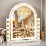 FENCHILIN Hollywoodi peegel koos valgustusega 14 dimmeriga LED tuled Meigipreili koos valgustusega 3 v&auml;rvitemperatuuri puutetundlik meigipreili koos valgustusega garderoobi 50 x 42 cm valge