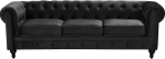 Chesterfield Classic diivan Sametist kangast polsterdatud diivan Must Chesterfield