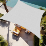 Shade&Beyond Sun Shade Sail Canopy Ristk&uuml;likukujuline kumer 12x16 tolli p&auml;ikesekaitse helehall helehall p&auml;ikesevarju l&auml;bikumav terrassi tagahoovi tekile (teeme kohandatud suurused)