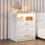 Gurexl nutikas &ouml;&ouml;kapp, kaasaegne &ouml;&ouml;kapp koos laadimisjaamaga, k&uuml;ljelaud 24 v&auml;rvilise RGB-valgustusega, klaasist &ouml;&ouml;kapp, 1 avatud sektsioon, k&otilde;rgl&auml;ikega, magamistoas, valge