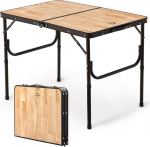 Naturehike Campingtisch Gro&szlig; Klapptisch h&ouml;henverstellbar MDF Tisch mit Tragetasche f&uuml;r Outdoor Camping, Garten, Reisen, Multifunktionstisch 90 &times; 60 &times; 37 cm - Gro&szlig;er Holz