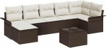 7-teiliges Garten-Sofa-Set mit Kissen in Grau Poly Rattan Gartenlounge Model3345458