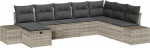 8-teiliges Garten Sofa Set mit Kissen Hellgraues Poly-Rattan Gartenlounge Model3359431