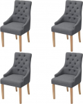 VidaXL Chaises de salle &agrave; manger 4 tk Bois de ch&ecirc;ne Tissu Gris fonc&eacute;