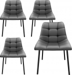 S&ouml;&ouml;gitoa toolid, komplekt 4, ergonoomilised s&ouml;&ouml;gitoolid, kunstnahast, k&ouml;&ouml;gitoolid, kaasaegsed metalljalgadega, pehmendusega s&ouml;&ouml;gilaua toolid, sobivad elutuppa, k&ouml;&ouml;ki (4, Hall)