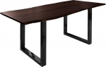 MASSIVMOEBEL24.DE Vabaformaalne 3-suunaline laud t&auml;ispuidust, pruun akaatsiapuidust, U-jalad antratsiidi l&auml;ikega, 220 x 100 x 76 cm, t&auml;ispuidust laud, puukantlaud, s&ouml;&ouml;gilaud