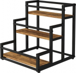 Vicco Fyrk 3 Tier Stair Shelving Unit Rustic Oak / Black 33 x 34 cm