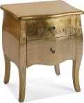 Versa Cagliari Bedside Table Small or Extra Table for Bedroom or Living Room with 2 Drawers Measures 60 x 39 x 50 cm (H x L x W), Wood, Colour: Golden