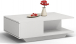 CDF kohvilaud elutoa laud matt valge - kaasaegne laud hoiuruumiga 90 x 60 x 42 cm - Minimalistlik disain koos kaanega - Laminaatlaastplaat 16 mm - Lihtne ise kokku panna