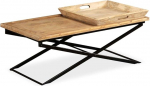 Festnight kohvilaud 2 salvega Mango puidust terasjalgadega 110 x 55 x 42 cm