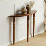 Generisch poolkuu konsoollaud hoiuruumiga - kitsas puidust sissep&auml;&auml;sulaud, soliidne poolringikujuline kaasaegne aktsent elutuppa, koridori, fuajeesse, esikusse (39,4 tolli, pruun)