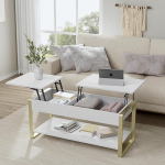 Kohvilaud reguleeritava k&otilde;rgusega, kaasaegne elutoa t&otilde;stetava laua, reguleeritava k&otilde;rgusega diivanilaud koos hoiukambriga ja varjatud sektsiooniga, kahekordse t&otilde;stetava lauaplaadiga, metallraam 110 x 48 x 48