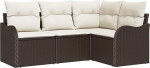 Gartensofa-komplekt Braun Poly-Rattan Gartenm&ouml;bel Model3345678