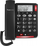 Amplicomms BigTel 48 Plus juhtmega suurte nuppudega telefon, millel on k&auml;ed-vabad funktsioon ja heliv&otilde;imendus +40 dB, eriti valjud helinad, kuuldeaparaadiga &uuml;hilduv