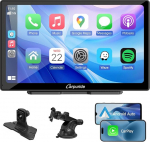 CARPURIDE C98 Traadita/juhtmeta Carplay & Android Car Portable Car Radio, 9-tolline HD puuteekraaniga autoraadio koos AirPlay Mirror Link, Bluetooth, navigeerimine, Siri, AUX, FM