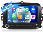 SIXWIN [4+64G 8-tuumaline] Android 13 Carplay Android autoraadio DSP-ga Fiat 500L 2013-2018, 7-tolline puuteekraan koos GPS WiFi BT USB FM RDS raadio Mirror Link + 32 Band EQga