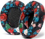 WC Wicked Cushions asendusk&otilde;rvapadjad Beats Studio 2 & 3 (B0501, B0500) juhtmega ja juhtmeta k&otilde;rvaklappidele | Ei sobi Beats Solole | Pehmem nahk, parem vaht ja tugevam liim | Must lilleline v&auml;rvus