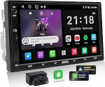 A5L 7-tolline Android autoradio Double DIN, traadita CarPlay & Android autoradio koos OBD2 diagnostikascanneriga, WiFi/BT/USB Tethering, 24-badn EQ, DSP, 2G+32G, FM/AUX/RDS, 24-badn EQ, DSP, 2G+32G, FM/AUX/RDS
