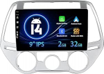 [2G + 32G] Android 14 autoraadio Hyundai I20 2010 2011 2011 2012 2013 2014 CarPlay Android auto 9-tolline IPS autostereo DSP peeglilinkiga Bluetooth WiFi GPS FM / RDS SWC tagantvaate kaameraga