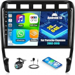 [2G + 64G] Android 13 autoraadio Porsche Cayenne 2002-2010 koos Carplay Android autoga, 9-tolline puuteekraaniga raadio Bluetooth GPS WiFi FM/RDS peeglilink + AHD & Mic tagurduskaamera