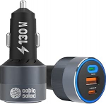 Kaabel Salat autolaadija 130 W 3 pesa USB C + USB A