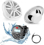 Veekindel Bluetooth Marine Stereo 2 x 6,5-tolline valge k&otilde;larite vastuv&otilde;tja DAB+/AM/FM raadioga, mis striimib muusikat paatidel Golf Carts ATV UTV ja Spa (DAB)