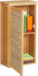 Relaxdays Bathroom Wall Cabinet, Bamboo, 2 Compartments, Height-Adjustable Shelf, Bathroom Cabinet, H x W x D: 66 x 35 x 20 cm, Natural, Pack of 1