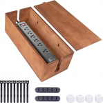 Kabel-Management-Box, Kabel-Organizer f&uuml;r Schreibtisch, Zuhause, B&uuml;ro, Kabel-Organizer zum Verstecken von Steckdosenleisten/elektrischen Steckern, Naturholz, Kabelaufbewahrung und Organizer