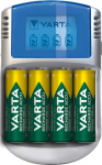 VARTA akulaadija 4 x AA 2600 mAh, laetav akulaadija AA/AAA, LCD-laadija, USB-kaabli ja 12 V adapteriga
