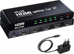 Ozvavzk 4K HDMI Splitter 1 in 4 Out Samaaegselt HDMI Splitter 4 Monitori peegel HDMi Splitter 1 in 4 Out Toetab 4K UHD HDCP1.4 3D 1080P Full HD &uuml;hilduv (Splitter 1 in 4 Out)
