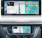 NHOPEEW 1 DIN Carplay ja Android autoradio koos p&ouml;&ouml;rdnupuga - 6,9-tolline 1 DIN raadio tugi Mirror Link FM roolijuhtimispult + 12 LED tagurduskaamera