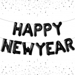 KatchOn, mustad &otilde;nnelikku uut aastat &otilde;hupallid - 16 tolli | uusaasta &otilde;hupallid, &otilde;nnelikku uut aastat 2024 | &otilde;nnelikku uut aastat b&auml;nner, NYE dekoratsioonid | uusaasta &otilde;htu peotarbed 2024, uusaasta &otilde;htu dekoratsioon