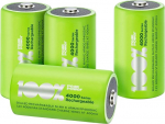 PeakPower aku D, 4 LR20 aku NiMH, D aku akud LSD tehnoloogiaga, Ready2Use, eellaetud, t&uuml;&uuml;p Mono Cell HR20 laetav, mahutavus 4000 mAh, 1.2 V.