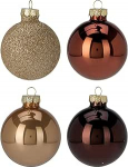 Well Home Set mit 16 Weihnachtskugeln, kaffeefarben, &Oslash; 5 cm, gl&auml;nzend und matt