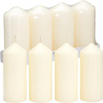 MIJOMA Pillar-k&uuml;&uuml;nlad komplekt 4 - kvaliteetsed v&auml;rvilised k&uuml;&uuml;nlad advendip&auml;rja ja j&otilde;ulukaunistuste jaoks - l&otilde;hnatu ja v&auml;hese tahmaga (kreemvalge, 7 x 15 cm)