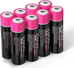 [2800mAh] AA laetav aku, 1,2 V parandatud NI-MH vastupidavad AA akud suure mahutavusega kaameratele, m&auml;nguasjadele, kaugjuhtimispuldile ja kodumasinatele jne, 8-ne pakett