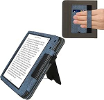 kwmobile &uuml;mbris &uuml;hilduv Kobo Kobo Libra Colour / Tolino Vision Colour &uuml;mbris - Flip Case koos k&auml;erihmaga - kunstnahast &uuml;mbris - tumesinine tumehall - tumehall