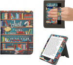 kwmobile Flip Cover &uuml;hilduv Kobo Clara BW/Clara Colour/Tolino Shine (5) / Shine Colour - &uuml;mbris randmerihmaga Raamatukoguteema Mitmev&auml;rviline