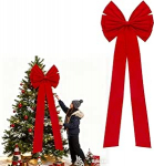 1,8 m punased j&otilde;ulukummardused Suur punane vibu J&otilde;ulupuu Topper J&otilde;ululintide vibu j&otilde;ulupuu jaoks J&otilde;ulupuu j&otilde;ulukummardus Kamin esiukse kaunistus Siseruumide v&auml;liskujundus V&auml;ljakujundus