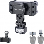NICEYRIG Pro Phone Holder with 1/4 Mount 360 Degree Rotation and 180 Degree Tilt for DSLR and Mirrorless Cinema Camera, Camcorder Cage Rig - 519