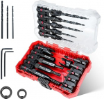 EZARC Sinkpuuripuuride komplekt, 22 tk Sinkpuurid ja keskpuurid puidule koos s&uuml;vendiga, isekeskendav puur, magnetiline pikenduspea, 1/4-tolline kuuskantvarras ja hoiukarp