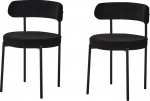 JZGORC Set of 2 Dining Chairs, Teddy Velvet Upholstered Chairs, Suitable for Dining Room, Living Room, Bedroom, Meeting Room - Black