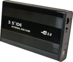 V&auml;line USB k&otilde;vaketta korpus metallist 3,5-tolline (8,9 cm) USB 2.0 must ainult IDE