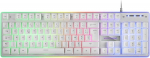 Mars Gaming MK220W valge m&auml;nguklaviatuur H-Mech FRGB Rainbow ja Halo Antighosting prantsuse keeles